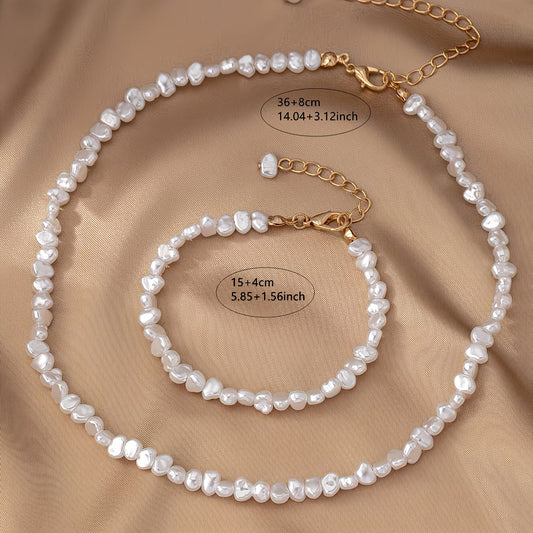Barock Perlen-Halskette & Armband-Set