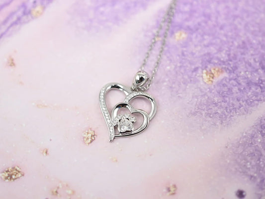 Inolt™ | Pfoten & Herz Halskette in Silber