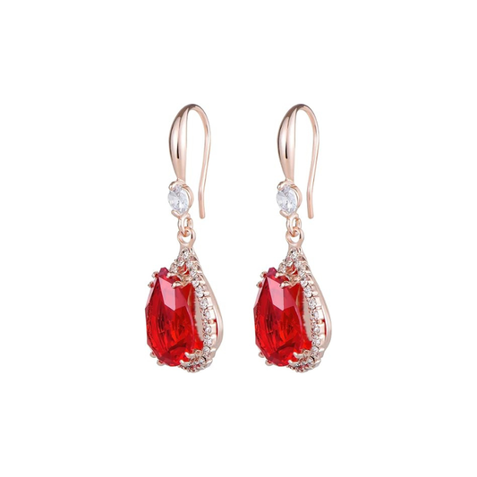 Rubin Tropfen Ohrringe | Roségold