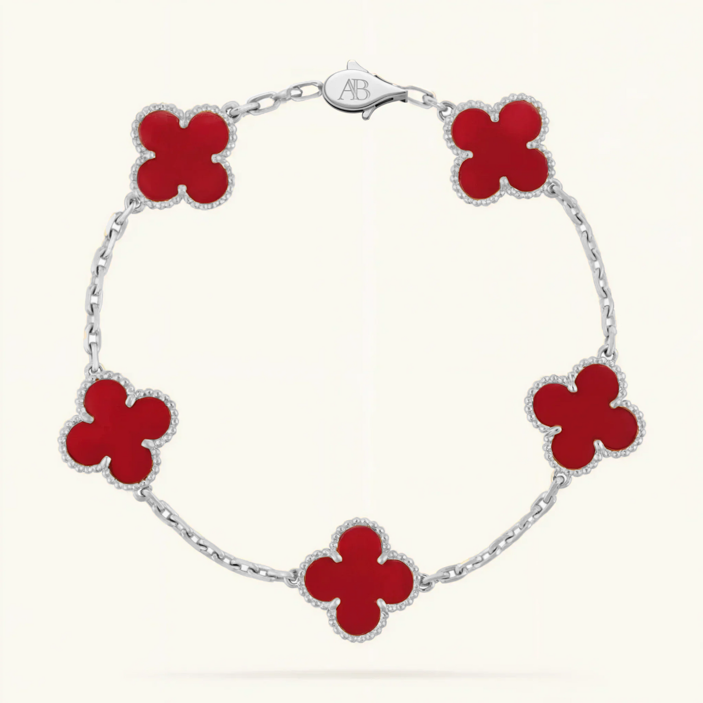 Kleeblatt Armband Rot