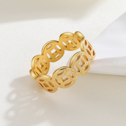 Ella Klassisch Muster Ring | Gold