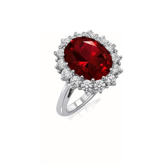 Scarlet Kronen Rubin Ring | Weißgold