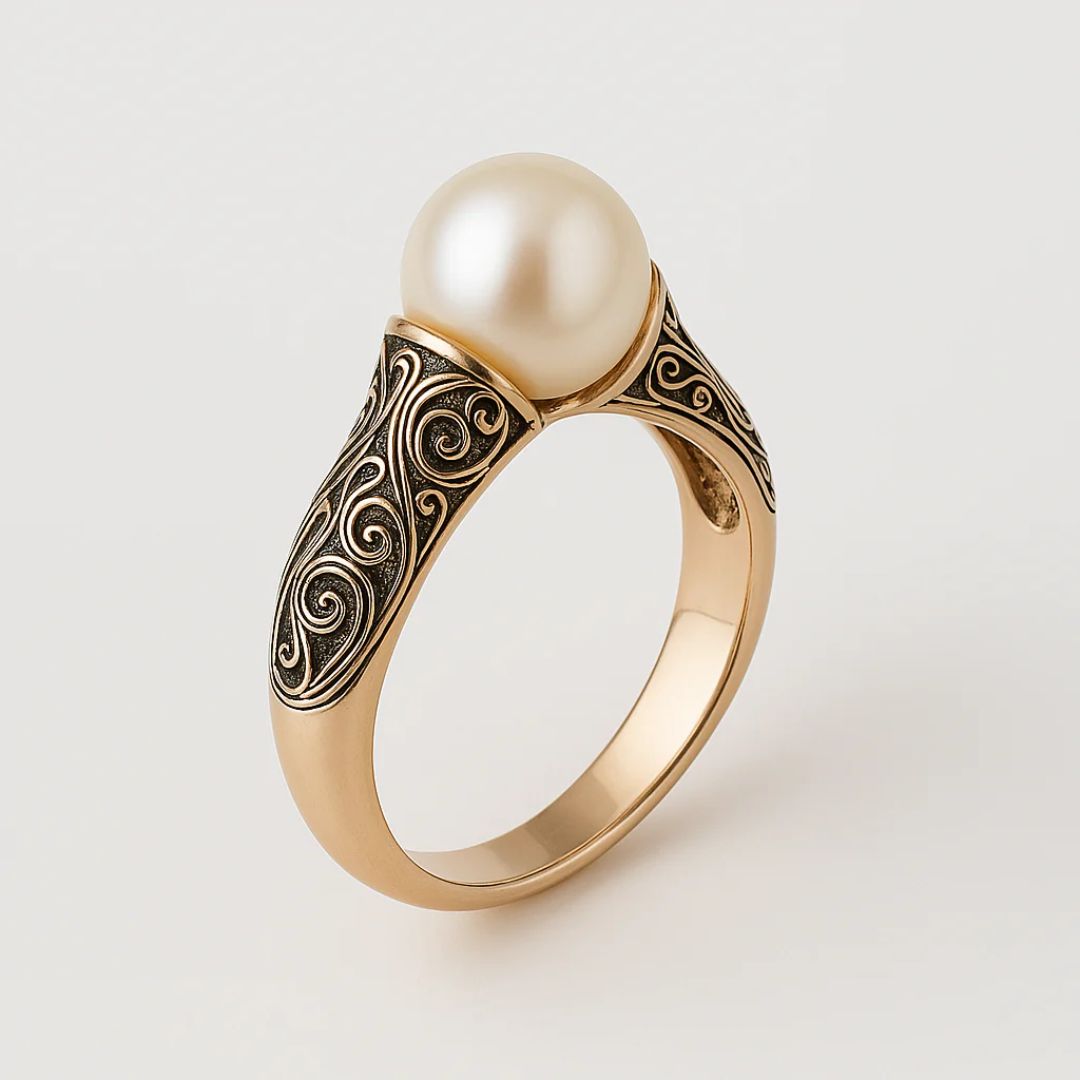 Gold Filigran Perlen Ring