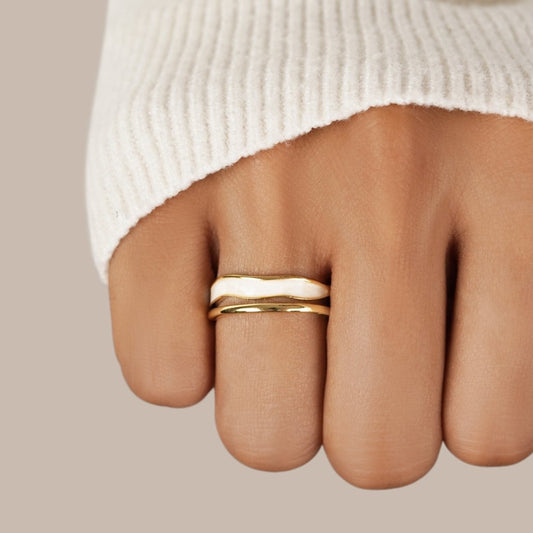 Gold Sculptural Wickel Ring