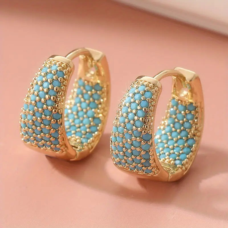 Gold-Tone Türkis Beaded Creolen | Gold