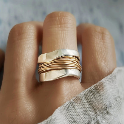 Silber Gold Threads Ring