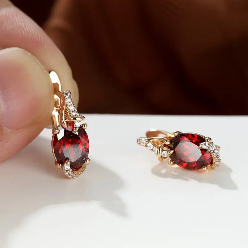 Crimson Twilight Tropfenohrringe | Gold