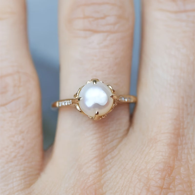 Zart Perlen & Kristall Ring
