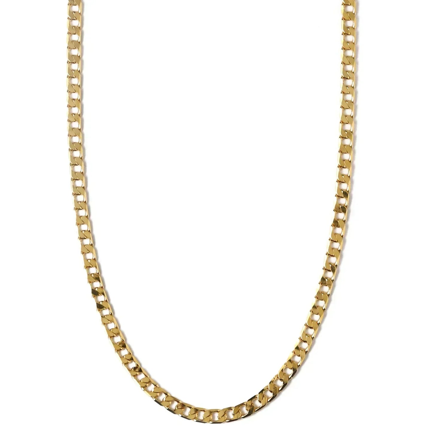 Flach Glieder Panzer Kettenhalskette | Gold