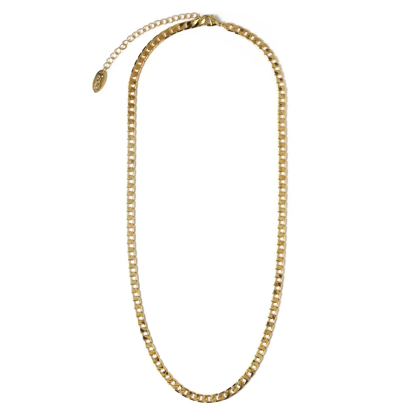 Flach Glieder Panzer Kettenhalskette | Gold