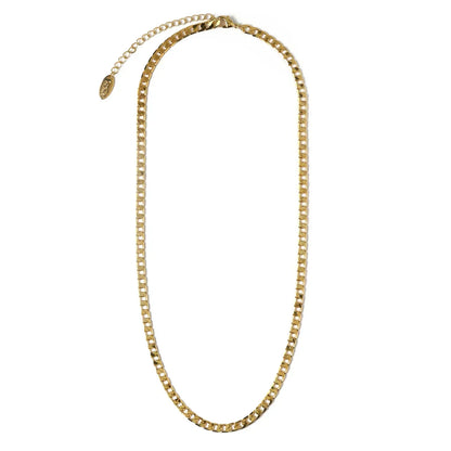 Flach Glieder Panzer Kettenhalskette | Gold