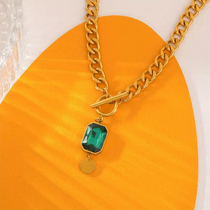 Gold Smaragd Kettenhalskette
