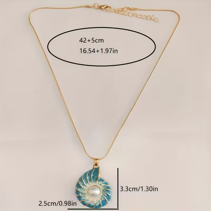 Muschel Perlen Gold-Halskette