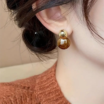 Aurélie Amber Tropfenohrringe | Gold