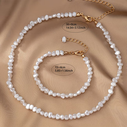 Barock Perlen-Halskette & Armband-Set