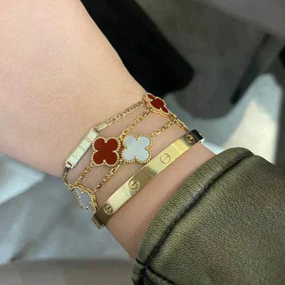 Kleeblatt Armband Rot