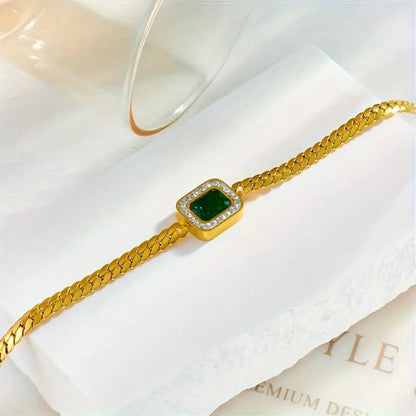 Gold Smaragd Kettenarmband