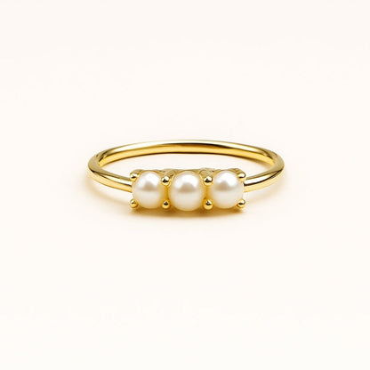 Triple Perlen Goldring