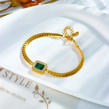 Gold Smaragd Kettenarmband