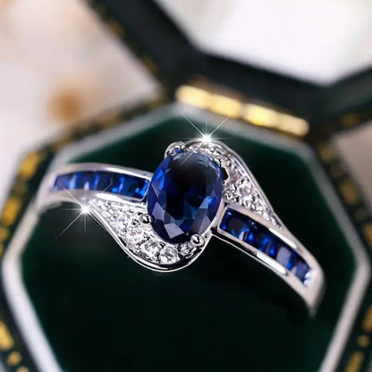 Saphir Flow Ring | Weißgold
