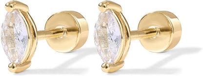 Tropfenschliff Ohrstecker | Gold