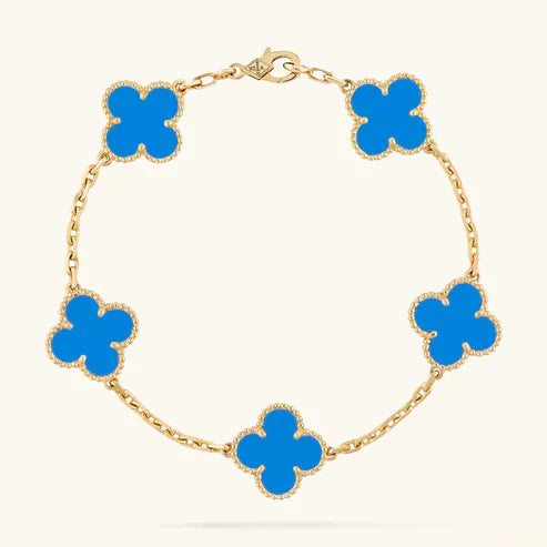 Kleeblatt Armband Blau