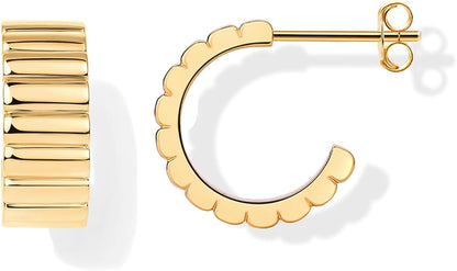 Klassisch Ridge Ohrringe | Gold