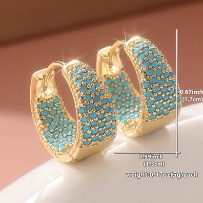 Gold-Tone Türkis Beaded Creolen | Gold