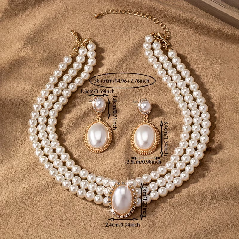 Vintage Perlen Strang Schmuckset