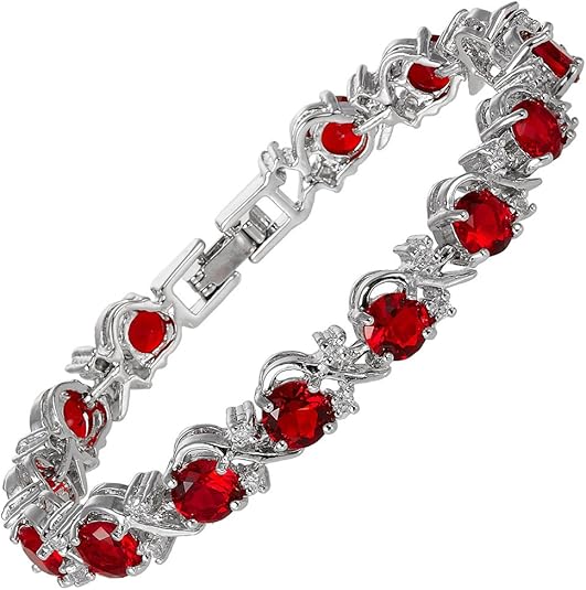 Rubin Vine Tennisarmband | Weißgold