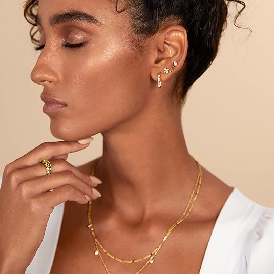 Tropfenschliff Ohrstecker | Gold
