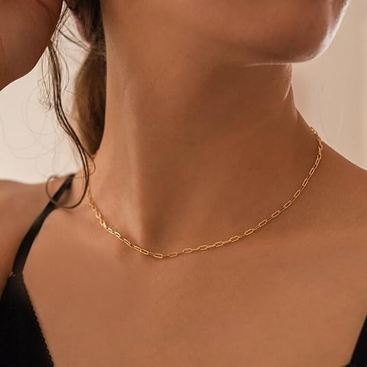 Paperclip Mehrlagig Rubin Halskette | Gold