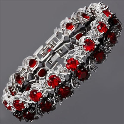 Rubin Vine Tennisarmband | Weißgold