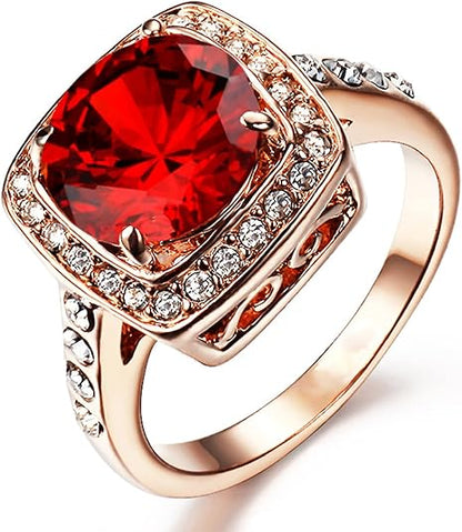 Rubin Halo Statement Ring | Roségold