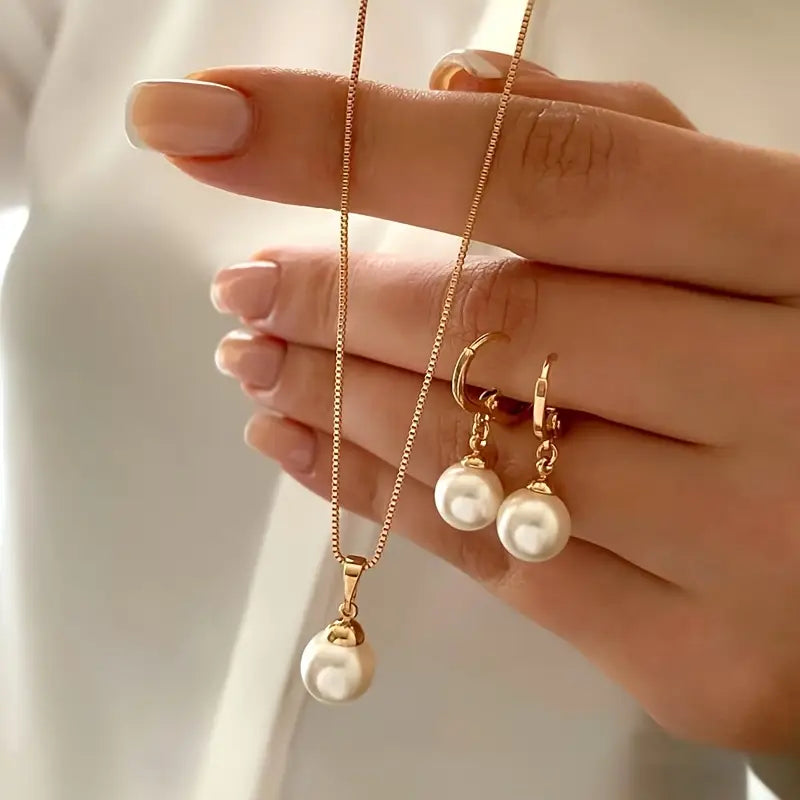 Elegant Anmutig Perlen-Halsketten-Set