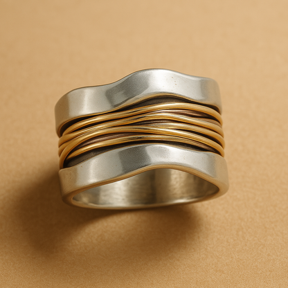 Silber Gold Threads Ring