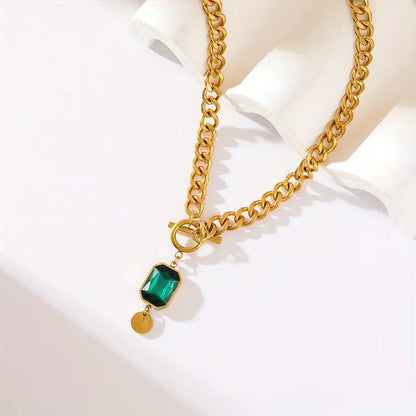Gold Smaragd Kettenhalskette