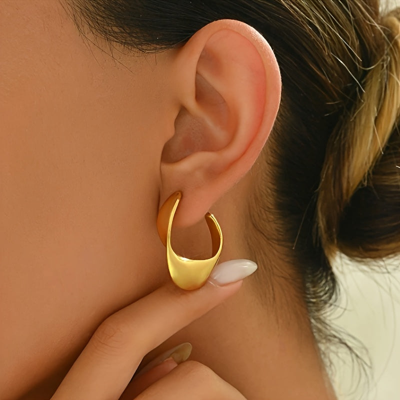 Sculpted Halbmond Creolen | Gold