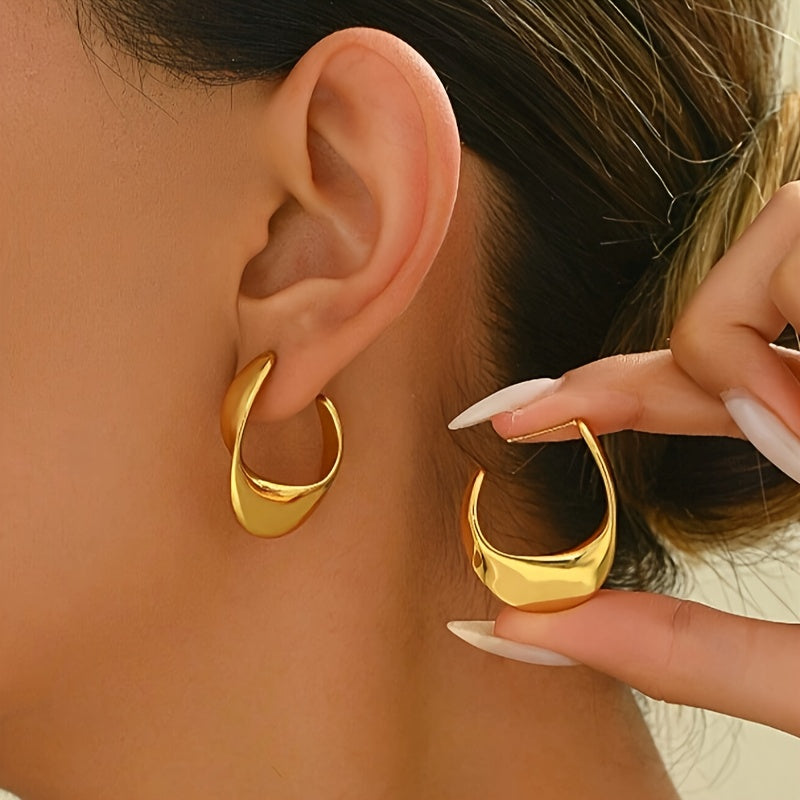 Sculpted Halbmond Creolen | Gold