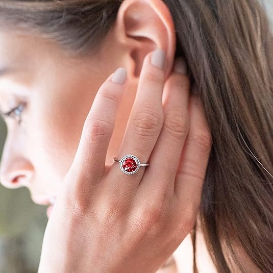 Crimson Glow Versprechen Rubin Ring | Weißgold