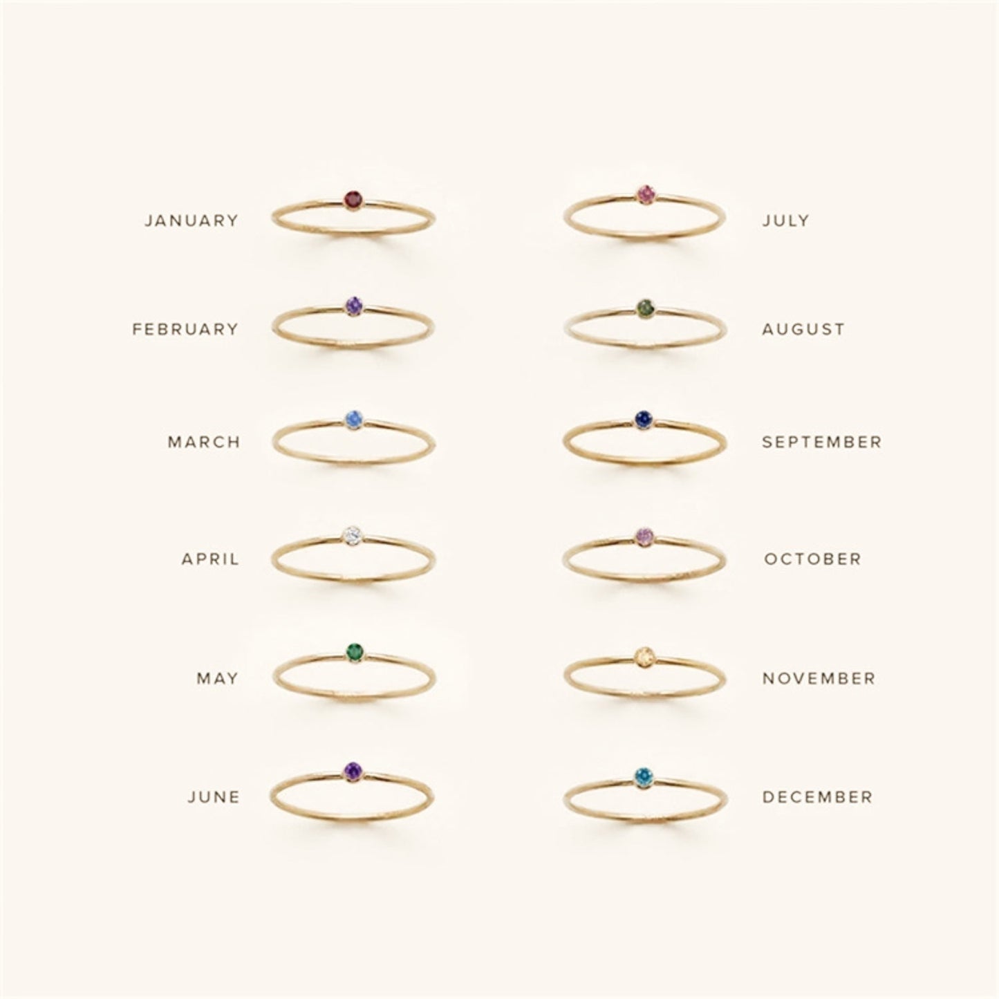 Amelia Geburtsstein Stacker Ring