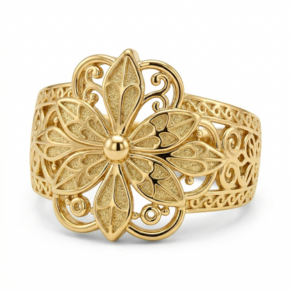 Vintage-inspiriert Blumen Ring | Gold