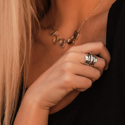 Silber Mehrband Wickel Ring