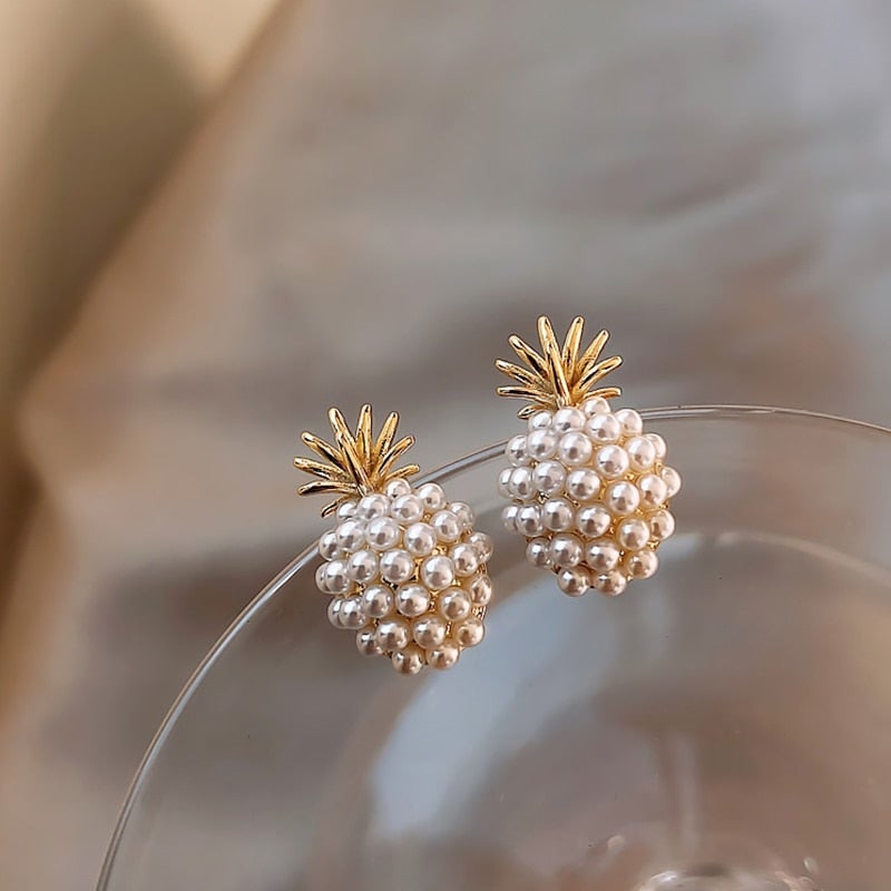 Gold Cluster Perlen Ohrstecker
