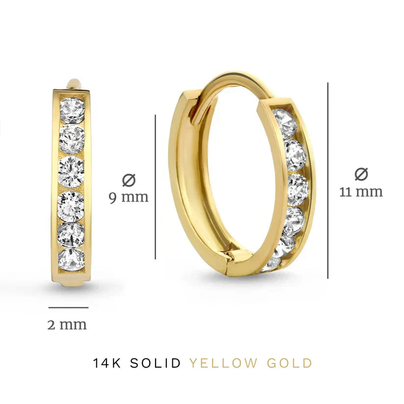 Dara Brillane Stein Ohrring-Set | Gold