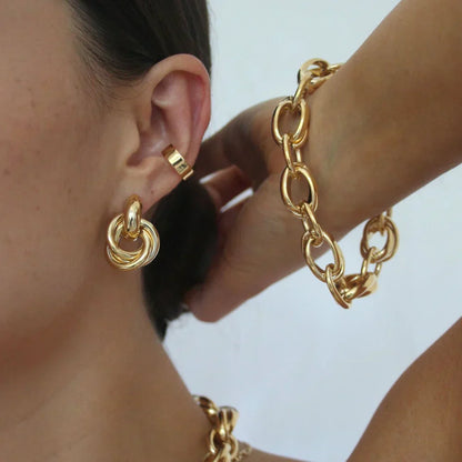 Statement Ineinandergreifend Ohrringe | Gold