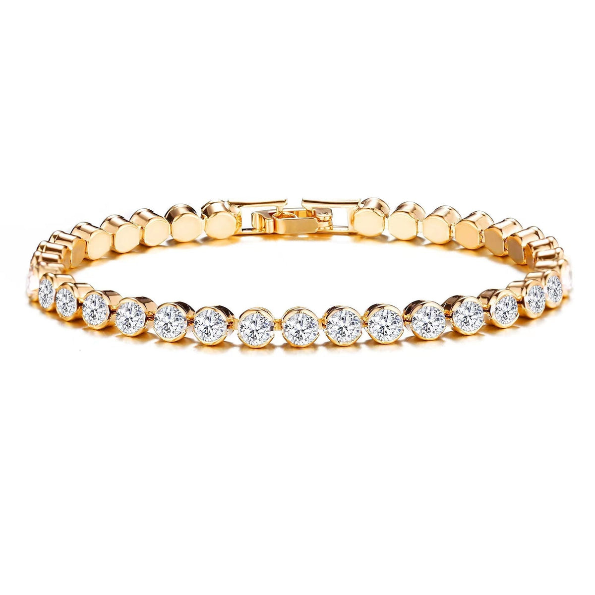 Rundschliff Tennisarmband | Gold