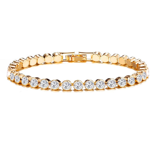 Rundschliff Tennisarmband | Gold