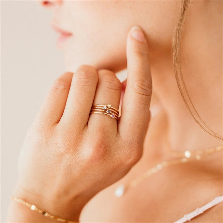 Amelia Geburtsstein Stacker Ring