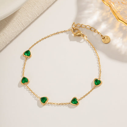Francia Grün Herz Armband